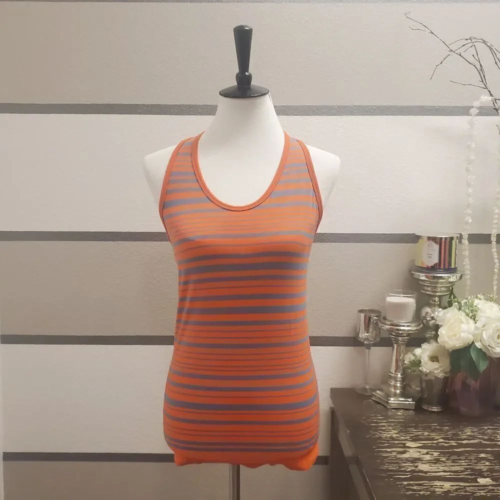 Athleta Orange/Blue Racerback Tank Sz S